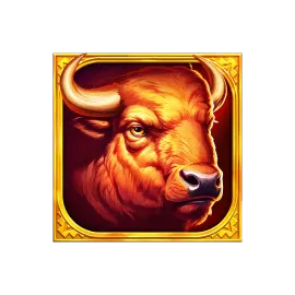 Buffalo symbol in a red and gold frame, the top regular symbol